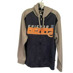 NFL Team Apparel Chicago Bears Zip Front Long Sleeve Hooded Sweatshirt Size Med